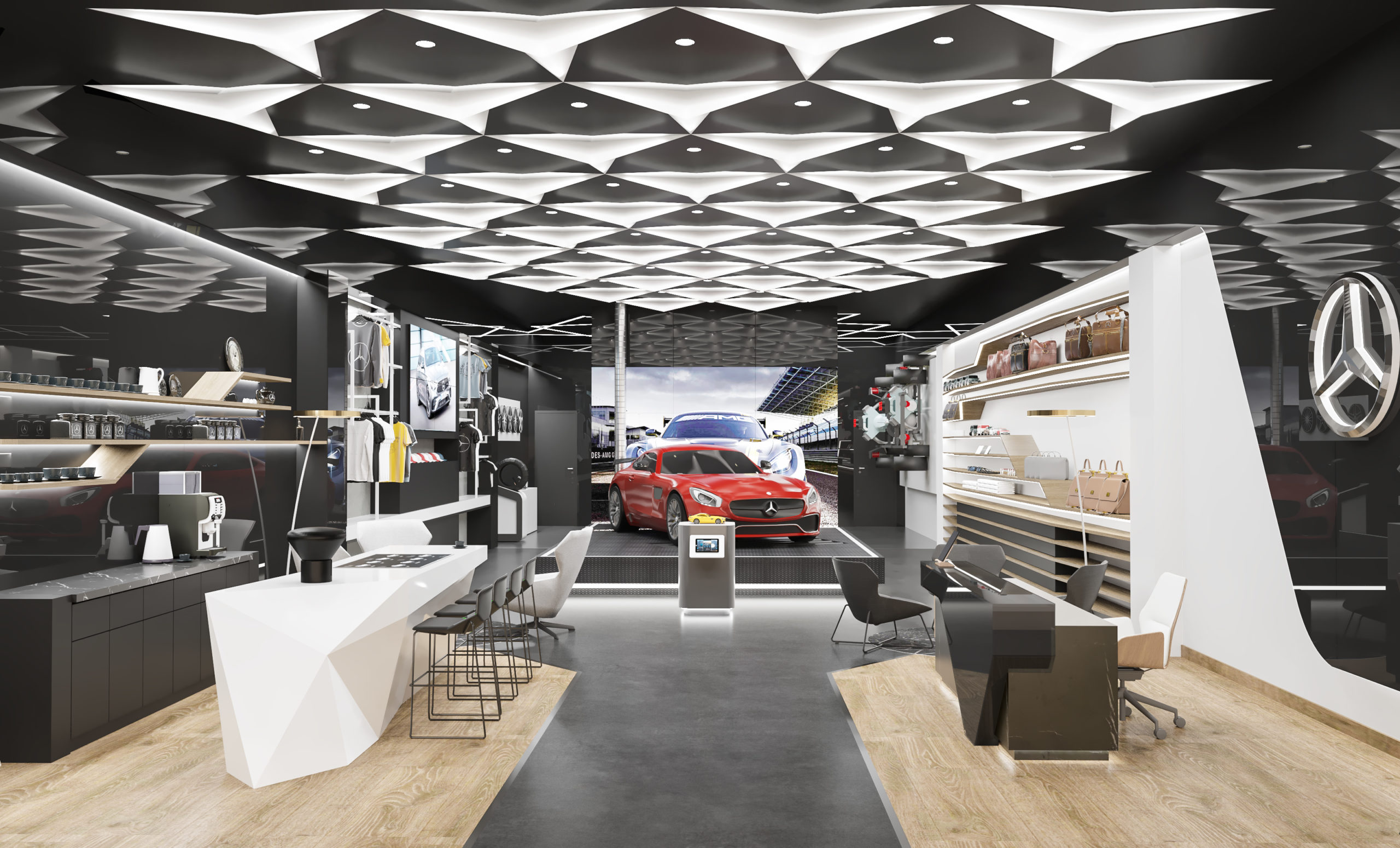 Shop View 01 1 scaled - Mercedes Showroom - mämā design